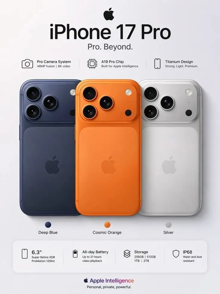 Orange · Apple iphone 17 pro toutes les couleurs sont disponibles à dakar